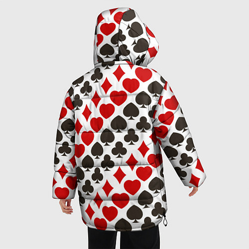 Женская зимняя куртка Карточные Масти Card Suits / 3D-Красный – фото 4