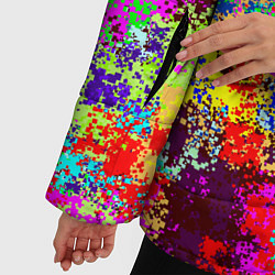 Куртка зимняя женская Пиксельный камуфляж Токсик, цвет: 3D-черный — фото 2