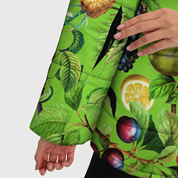 Куртка зимняя женская Сочные фрукты паттерн, цвет: 3D-красный — фото 2