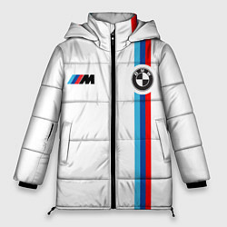 Куртка зимняя женская БМВ 3 STRIPE BMW WHITE, цвет: 3D-черный