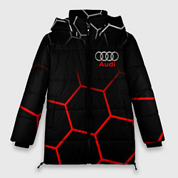 Куртка зимняя женская АУДИ Autosport Соты, цвет: 3D-черный