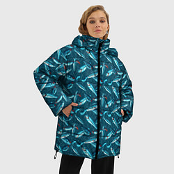 Куртка зимняя женская Воблеры рыбки, цвет: 3D-черный — фото 2