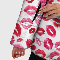 Куртка зимняя женская Поцелуи Губы, цвет: 3D-красный — фото 2