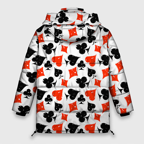 Женская зимняя куртка Пика, Черва, Крестя, Бубна / 3D-Светло-серый – фото 2
