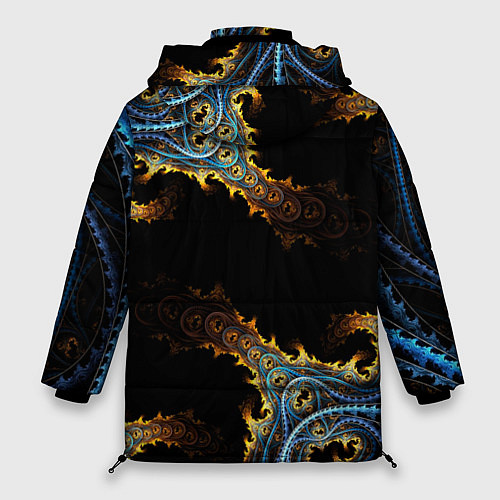 Женская зимняя куртка Огненные фракталы 3d / 3D-Светло-серый – фото 2