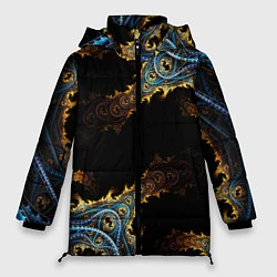Куртка зимняя женская Огненные фракталы 3d, цвет: 3D-красный
