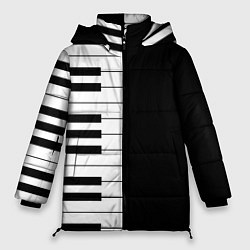 Куртка зимняя женская Черно-Белое Пианино Piano, цвет: 3D-черный
