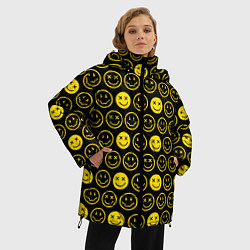 Куртка зимняя женская Nirvana смайлики, цвет: 3D-светло-серый — фото 2