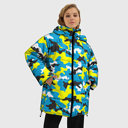 Куртка зимняя женская Камуфляж Небесно-Синий, цвет: 3D-черный — фото 2