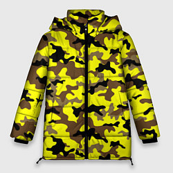 Куртка зимняя женская Камуфляж Жёлто-Коричневый, цвет: 3D-светло-серый