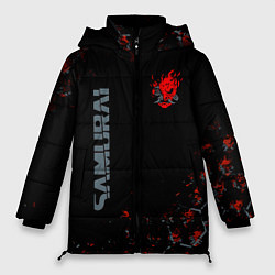 Куртка зимняя женская Cyberpunk 2077 samurai Паттерн, цвет: 3D-светло-серый