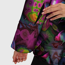 Куртка зимняя женская Вот такие грибочки Pattern Психоделика, цвет: 3D-светло-серый — фото 2