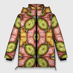 Куртка зимняя женская Калейдоскоп узоры, цвет: 3D-светло-серый