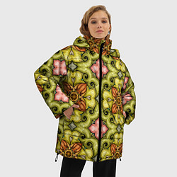 Куртка зимняя женская Калейдоскоп элементы текстура, цвет: 3D-красный — фото 2