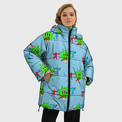 Куртка зимняя женская ЧЕЛОВЕЧКИ МИНИМАЛИЗМ, цвет: 3D-черный — фото 2