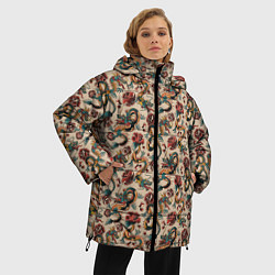 Куртка зимняя женская ДРАКОН И РОЗА, цвет: 3D-светло-серый — фото 2