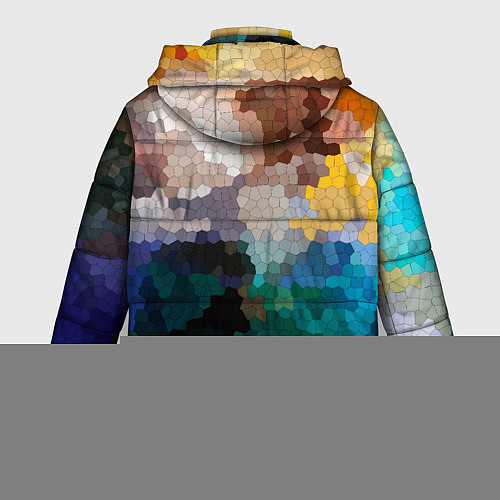 Женская зимняя куртка Осенний мозаичный узор / 3D-Светло-серый – фото 2