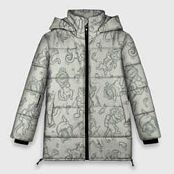 Куртка зимняя женская Морские Котики: Серый, цвет: 3D-черный