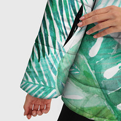 Куртка зимняя женская Цветы Тропическая Акварель, цвет: 3D-светло-серый — фото 2