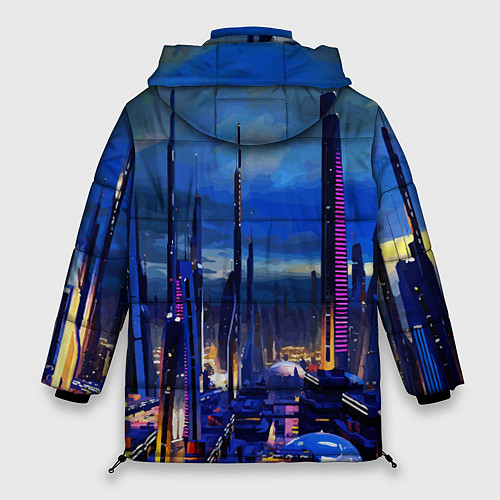 Женская зимняя куртка Город будущего Неон / 3D-Светло-серый – фото 2