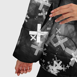 Куртка зимняя женская Сердца в крестах Коллекция Get inspired! Z-b-heart, цвет: 3D-светло-серый — фото 2