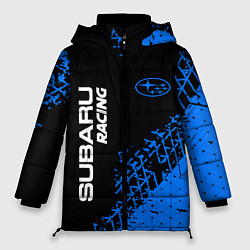 Куртка зимняя женская СУБАРУ Racing Следы, цвет: 3D-черный