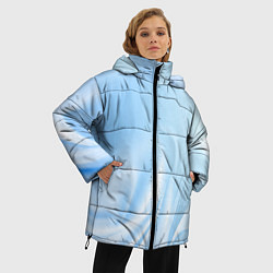 Куртка зимняя женская Голубые завихрения, цвет: 3D-светло-серый — фото 2