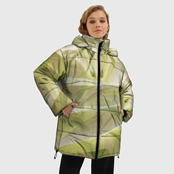 Куртка зимняя женская Абстрактные ирисы, цвет: 3D-красный — фото 2