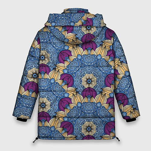 Женская зимняя куртка Цветочные узоры / 3D-Светло-серый – фото 2