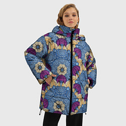 Куртка зимняя женская Цветочные узоры, цвет: 3D-светло-серый — фото 2