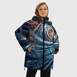 Куртка зимняя женская Абстрактный геометрический паттерн, цвет: 3D-светло-серый — фото 2