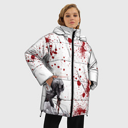 Куртка зимняя женская Смерти подобно - кричит и кровь изо рта, цвет: 3D-красный — фото 2