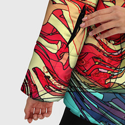 Куртка зимняя женская Хаотичные линии Abstract pattern, цвет: 3D-светло-серый — фото 2