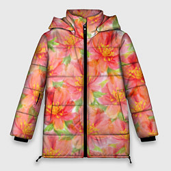 Женская зимняя куртка Необычные цветы