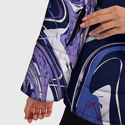 Куртка зимняя женская Фиолетовая магия Абстракция с мраморными разводами, цвет: 3D-светло-серый — фото 2