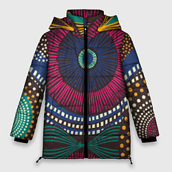 Куртка зимняя женская Африка Орнамент, цвет: 3D-черный