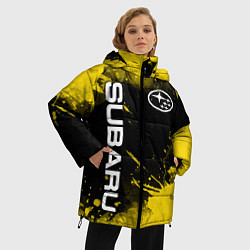 Куртка зимняя женская СУБАРУ - SUBARU Желтые пятна, цвет: 3D-светло-серый — фото 2