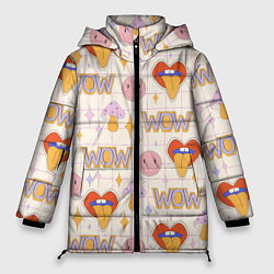 Куртка зимняя женская WOW ПАТТЕРН В СТИЛЕ 70х, цвет: 3D-светло-серый