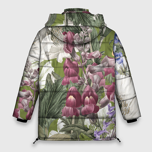Женская зимняя куртка Цветы Ностальгический Весенний Узор / 3D-Светло-серый – фото 2