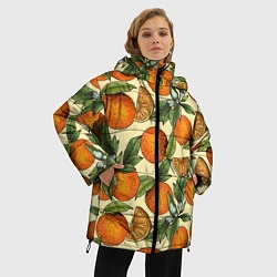 Куртка зимняя женская Узор Апельсиновое настроение, цвет: 3D-черный — фото 2