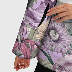 Куртка зимняя женская Цветы Фиолетовый Клематис, цвет: 3D-красный — фото 2