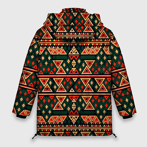 Женская зимняя куртка Узор геометрия треугольная / 3D-Светло-серый – фото 2