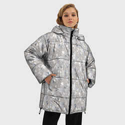 Куртка зимняя женская Белые объемные узоры, цвет: 3D-красный — фото 2