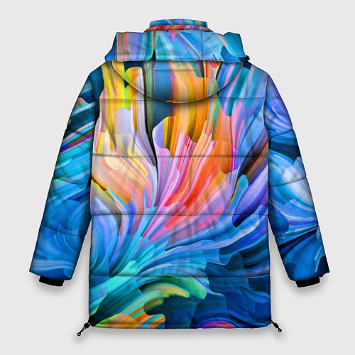 Женская зимняя куртка Красочный абстрактный паттерн Лето Colorful Abstra / 3D-Светло-серый – фото 2