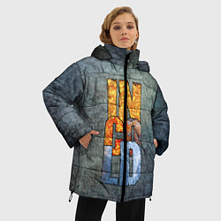 Куртка зимняя женская IN COLD logo on a gray background, цвет: 3D-светло-серый — фото 2