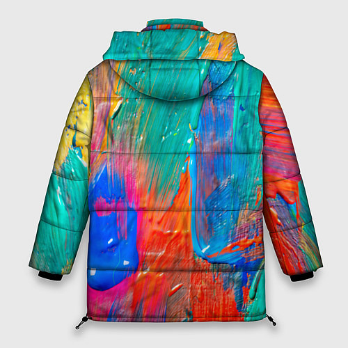 Женская зимняя куртка Мазки масляной краски Абстракция Oil Paint Strokes / 3D-Светло-серый – фото 2