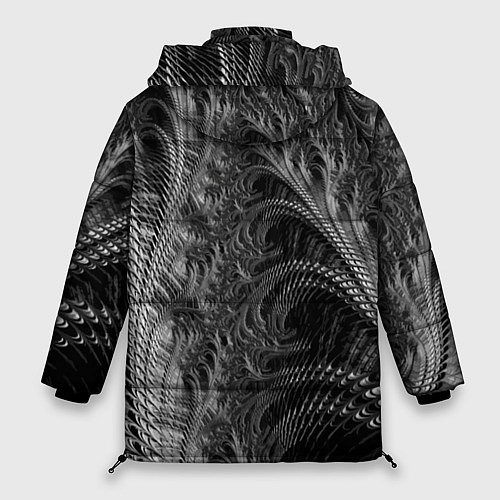 Женская зимняя куртка Абстрактный фрактальный паттерн Abstract Fractal p / 3D-Светло-серый – фото 2