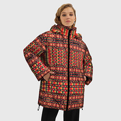 Куртка зимняя женская Ретро узор геометрия, цвет: 3D-черный — фото 2