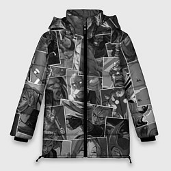 Куртка зимняя женская Дота 2 паттерн, цвет: 3D-черный