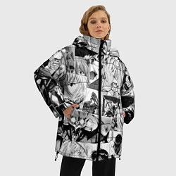 Куртка зимняя женская Евангелион паттерн, цвет: 3D-светло-серый — фото 2
